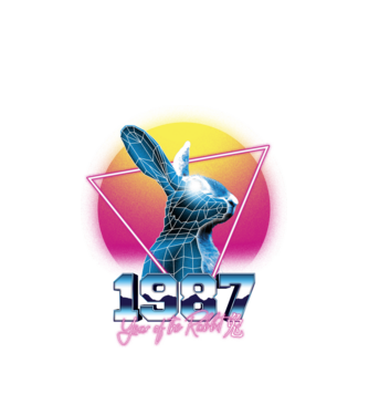 1987 Year of the Rabbit model alb pe tricou