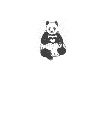 Inimă panda model gri pe tricou
