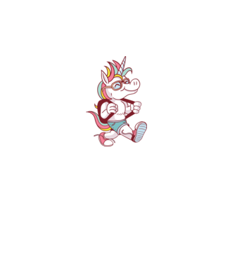 Unicorn școlar model alb pe tricou
