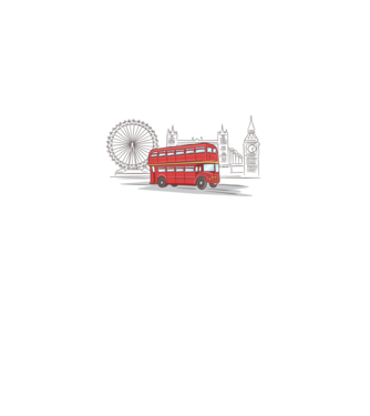 London Bus model alb pe tricou