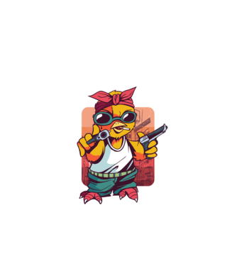 Pew Pew Pew Madafakas Pui model alb pe tricou