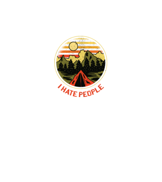 Urăsc oamenii tricou de camping model negru pe tricou