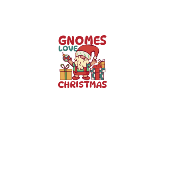 Gnomes LOVE Christmas model alb pe tricou