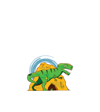 Dinozaur T-rex model negru pe tricou