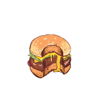 Hamburger model turcoaz pe tricou