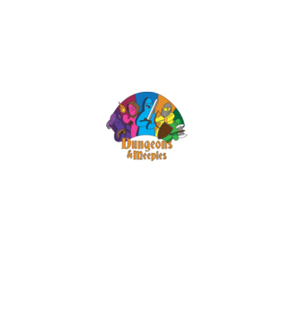 Dungeons Meeples model negru pe tricou