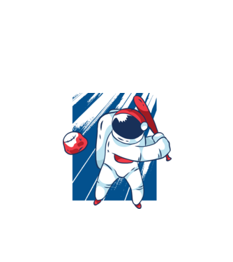 Baseball Astronaut model negru pe tricou