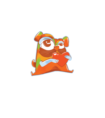 Mops colorat model albastru deschis pe tricou