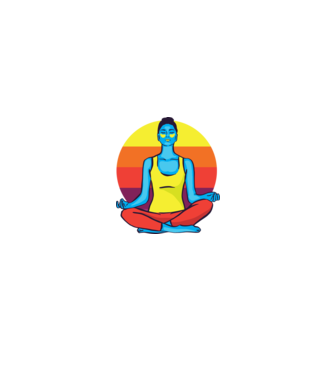 Yoga Meditație Retro model negru pe tricou