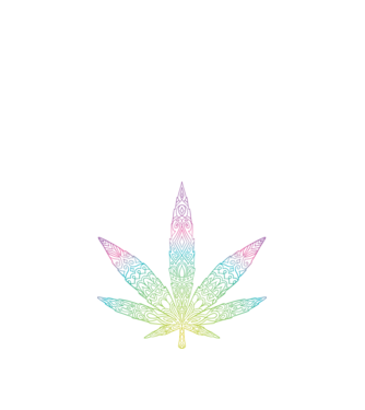Frunză colorată de marijuana model negru pe tricou