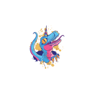 Unicornsaurus - Dinozaur Unicorn model negru pe tricou