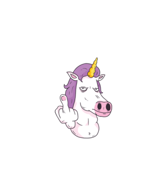 Unicorn arată degetul model albastru închis pe tricou
