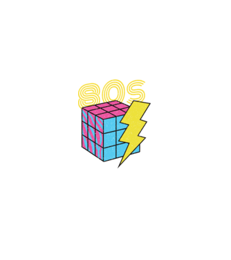 I love the 80s Cub Rubik model negru pe tricou