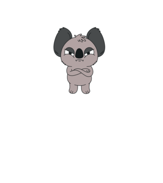 Koala Supărat model turcoaz pe tricou