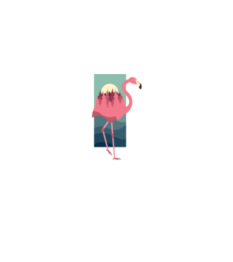 Flamingo Design model roz deschis pe tricou