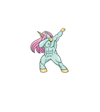 Unicorn Body Building DAB model albastru deschis pe tricou