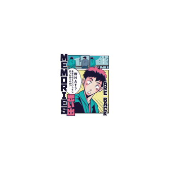 Anime Vaporwave benzi desenate model alb pe tricou