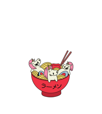 Unicorn Ramen model nisipiu pe tricou