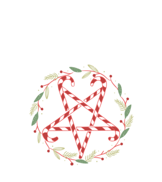 Pentagrama de Crăciun model negru pe tricou