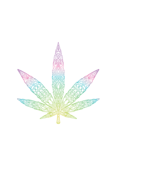 Frunză colorată de marijuana model negru pe tricou
