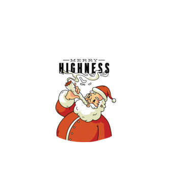 Merry Highness Mikulás fumează iarbă model albastru închis pe tricou
