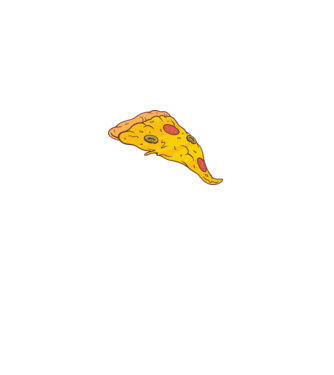 Felie de pizza Cuplu model alb pe tricou