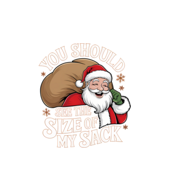 You Should See The Size Of My Sack Santa model nisipiu pe tricou