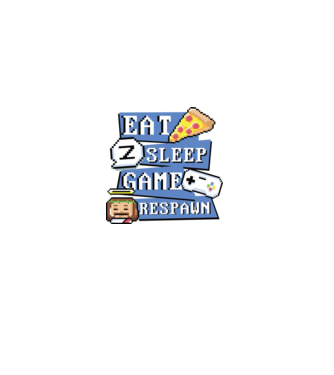 Eat, Sleep, Game respawn model alb pe tricou