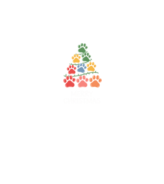 Merry Christmas Paws Negru model negru pe tricou