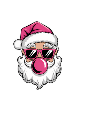 Bubble gum Santa 2 model negru pe tricou