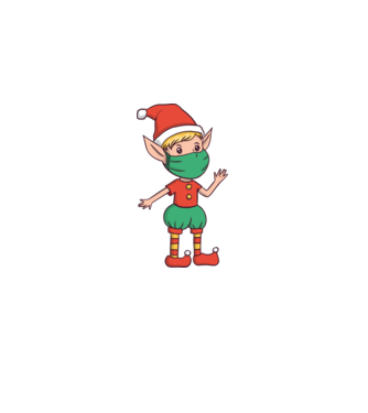 Elf cu mască model alb pe tricou