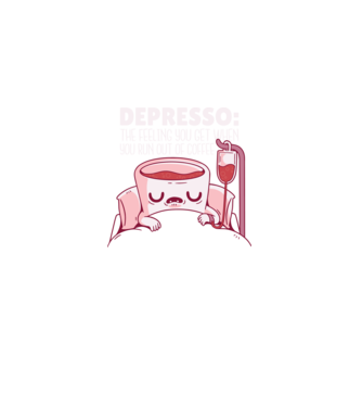 Depresso - Sentimentul când rămâi fără cafea model albastru deschis pe tricou