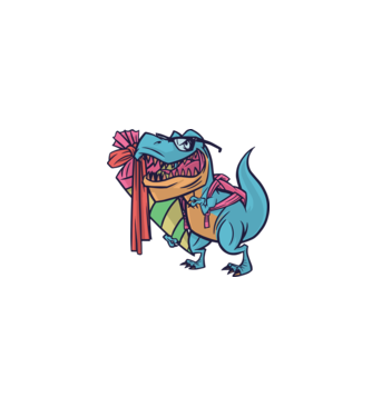 Elev T-rex model gri pe tricou