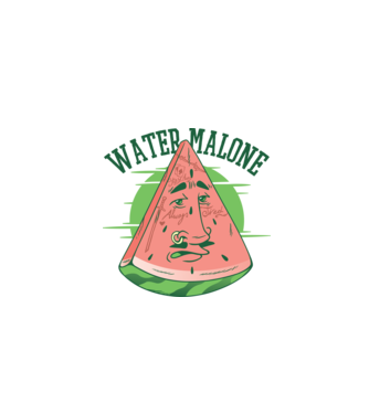 Water Malone model alb pe tricou