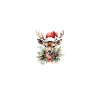 Festive Reindeer model gri pe tricou