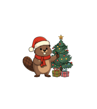Bober Kurwa Christmas 2 model alb pe tricou