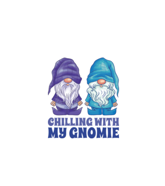 Chilling with my Gnomie model alb pe tricou