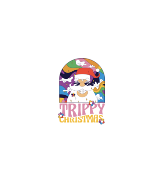 Trippy Christmas model nisipiu pe tricou