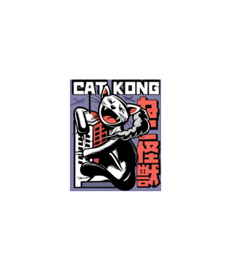Cat Kong model alb pe tricou