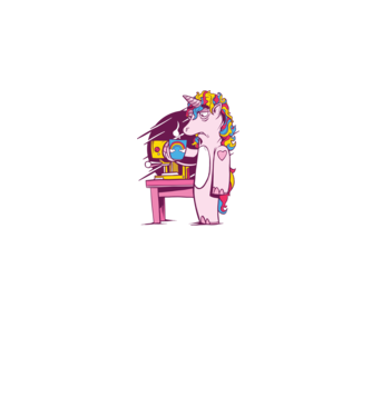 Unicorn Cafea model alb pe tricou