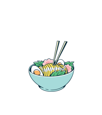 Paste Ramen model negru pe tricou