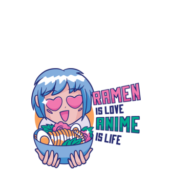 Ramen is Love Anime is Life model alb pe tricou