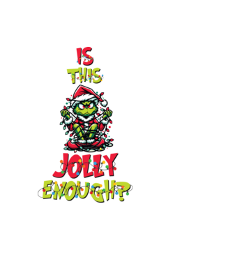 Is this jolly enough Grinch model negru pe tricou