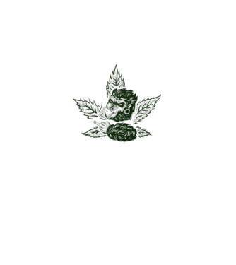 GORILĂ cannabis model alb pe tricou