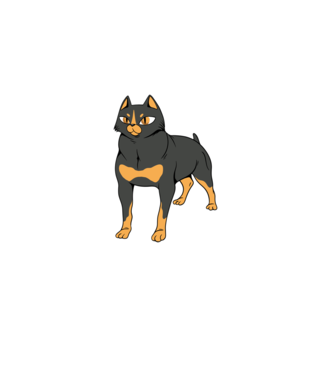 Rottweiler pisică model nisipiu pe tricou