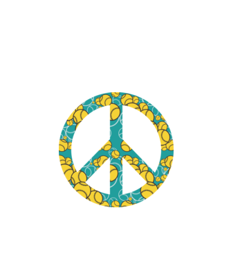 Simbol Baseball Peace model negru pe tricou