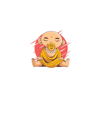 Baby Buddha cu suzetă tricou amuzant model negru pe tricou