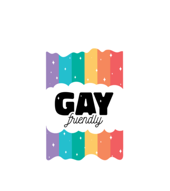 Gay friendly model alb pe tricou