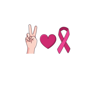 Peace Love lupta împotriva cancerului de sân model alb pe tricou