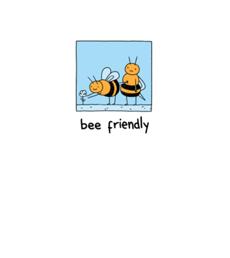 Bee friendly model alb pe tricou